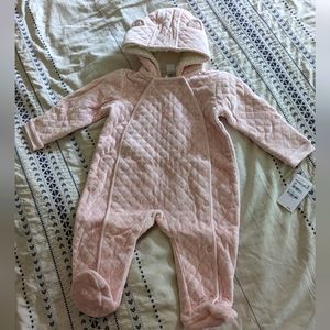 Nordstrom Pink hearts baby bunting 12 months